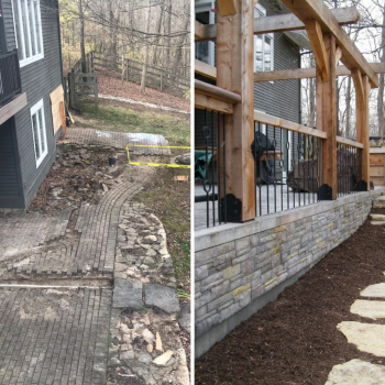 before and after of patio
